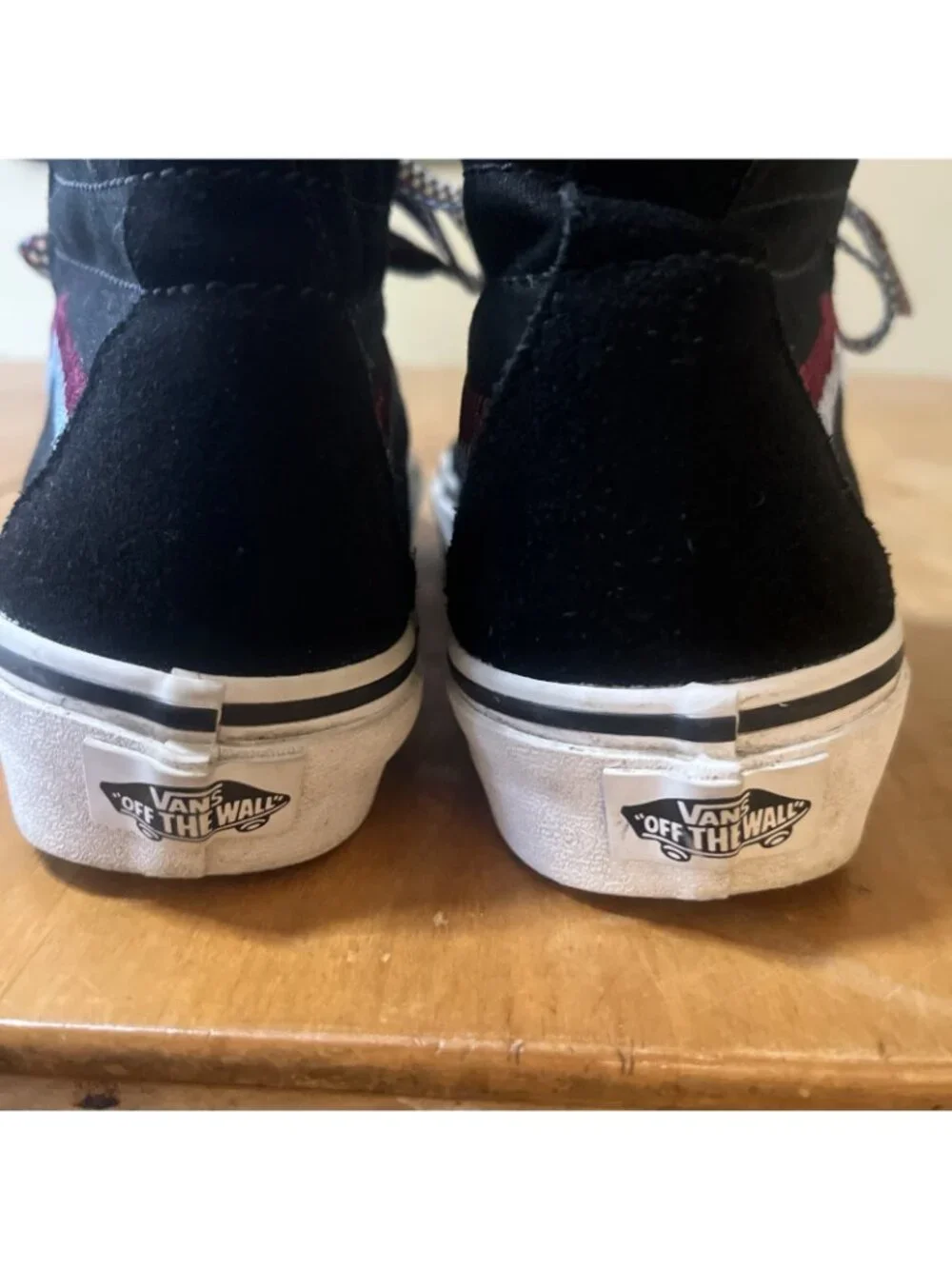 Vans Sk8-Hi® Tapered  Shoes Platform Women Suede Canvas Black Sz 7 Embroidered